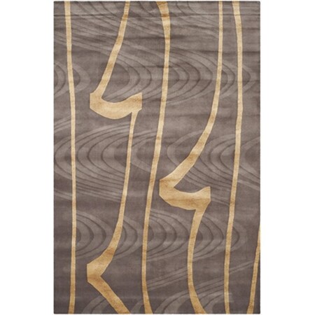 Safavieh 9 x 12 ft. Rectangle Contemporary Tibetan Brown and Gold Hand Knotted Rug TB429A-9